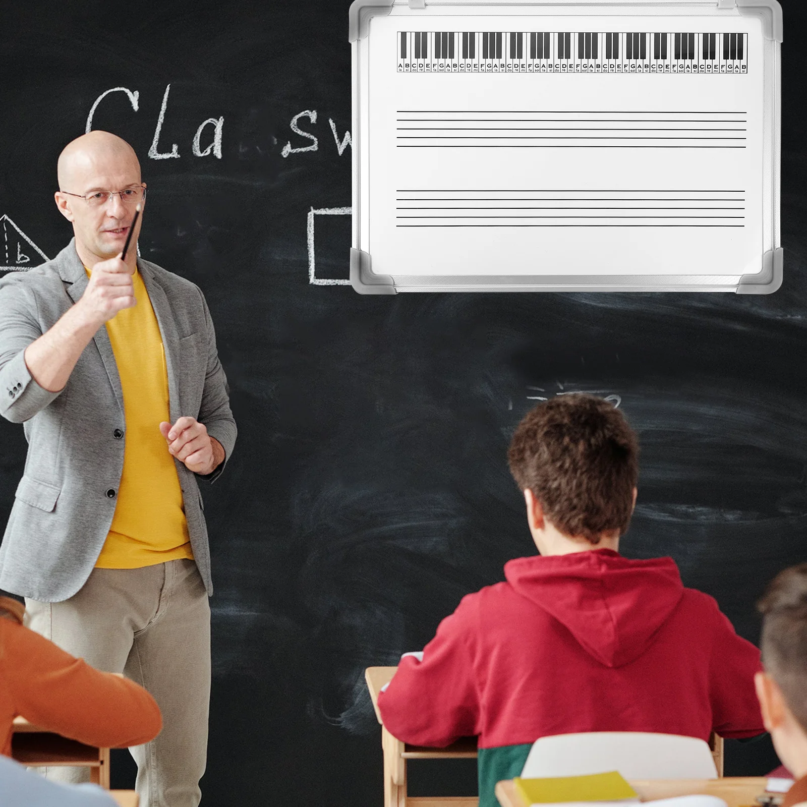 Tablica muzyczna, tablica suchościeralna do nauki w klasie, tablica do pisania dla nauczycieli, narzędzia edukacyjne, tablica edukacyjna.