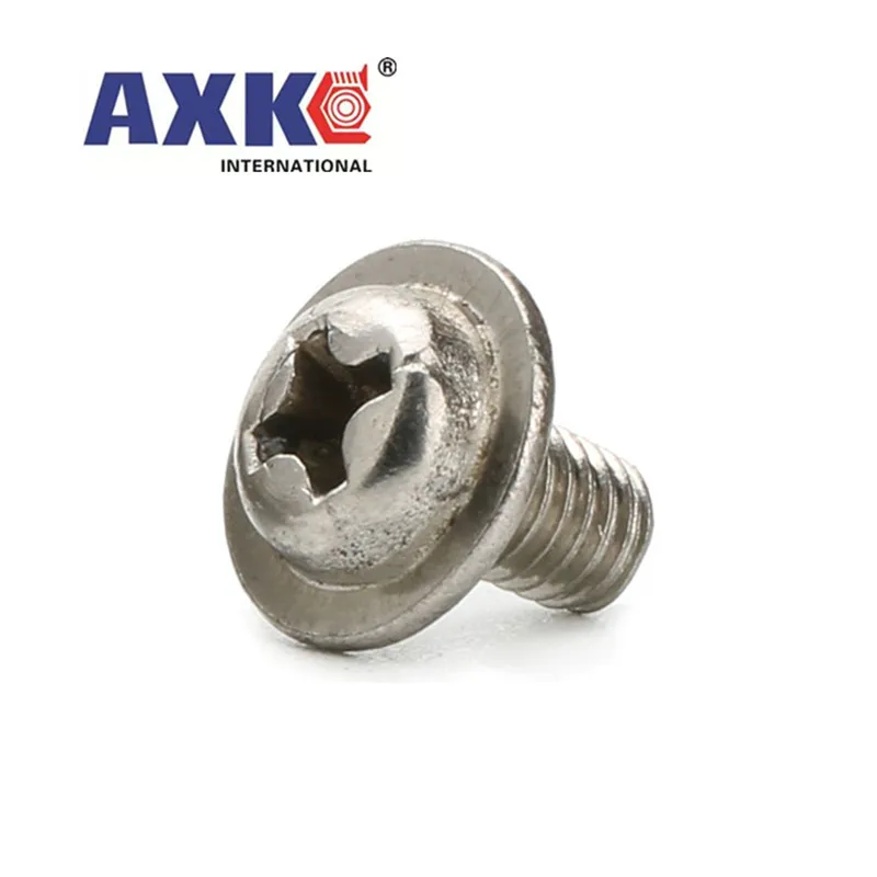 Image 3: 10/50pc M2 M2.5 M3 M4 304 A2 acier inoxydable PWM DIN967 croix Phillips Pan tête de treillis ronde avec rondelle collier rembourré boulon à vis