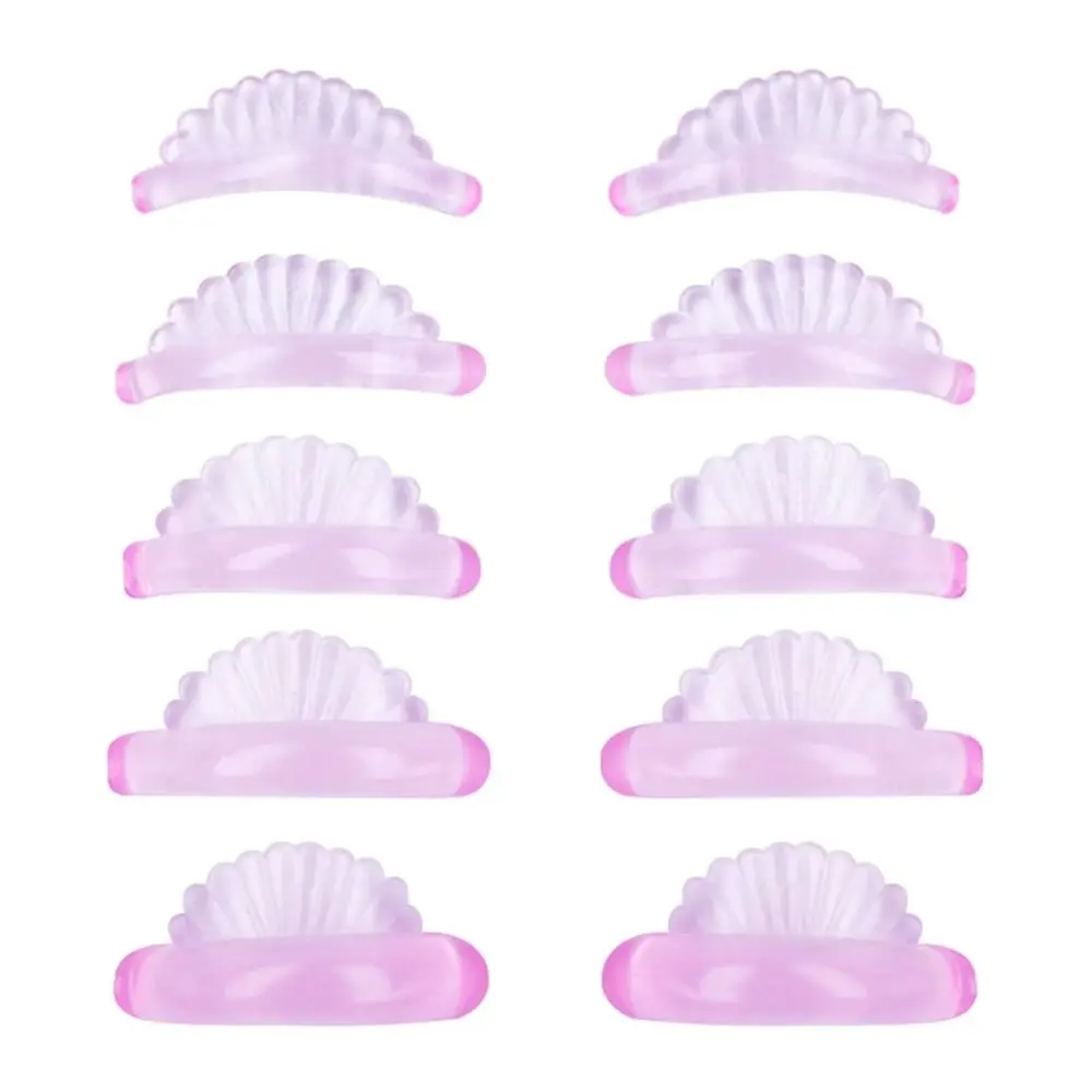 5Pairs Applicator Tools Silicone Eyelash Perm Pads 3D Eyelash Curler Accessories Shell Style Eyelash Perm Curler Multiple Sizes