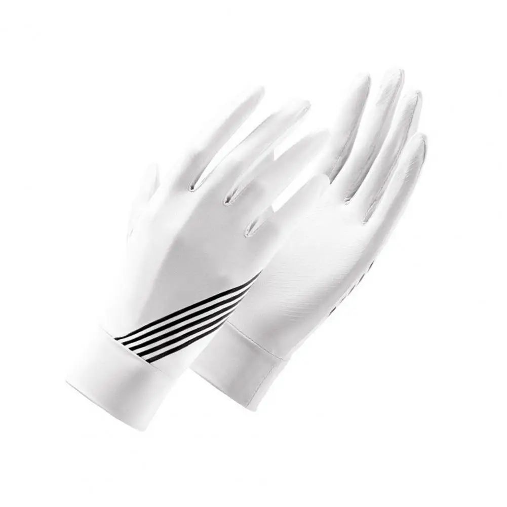 1 Pair Riding Gloves Non-slip Wear-resistant Breathable Lightweight Stretchy Anti-ultraviolet One Size Sunscreen Ice Silk Thin G