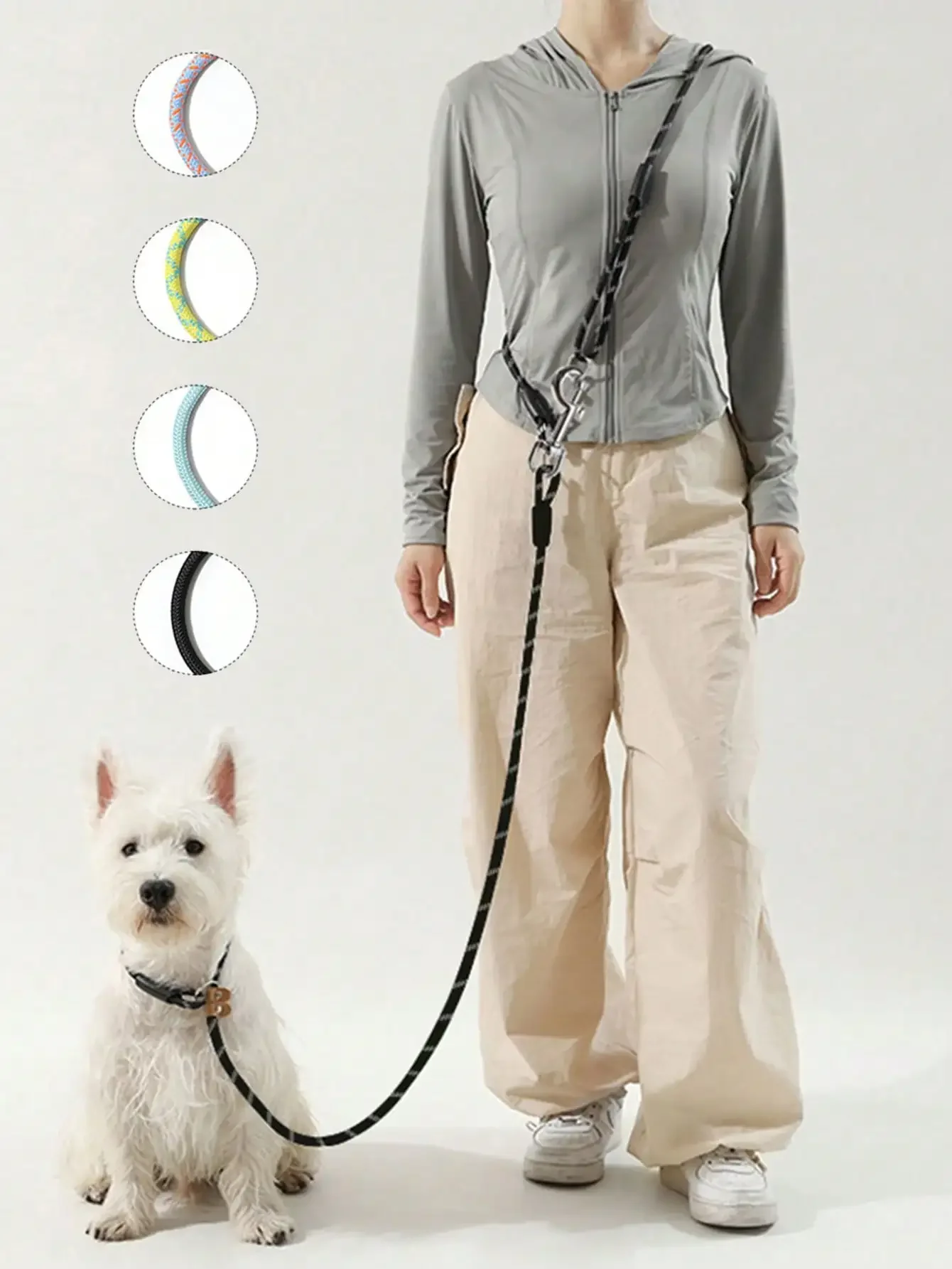 

Hands-Free Dog Leash With Crossbody Design, Pet Dog Slip Lead, No-Pull Sliding Dog Leash, Dog Rope, Dog Leash, P Chain Dog Walking Leash, Escape-Proof Heavy Duty Dog Chain For Medium/Large Dogs, Pet Supplies