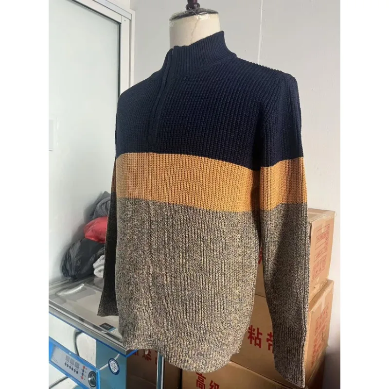 Autunno Inverno Giubbotti Uomo Maglione lavorato a maglia Pullover a maniche lunghe Polo Collo Cerniera Top Abbigliamento casual da uomo Capispalla Design Nuovo
