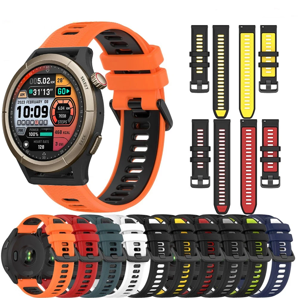 Sports Wrist Strap For Amazfit Cheetah Pro / Round Silicone Soft Watchband Replace Belt For Amazfit GTR 4 Limited Edition Correa