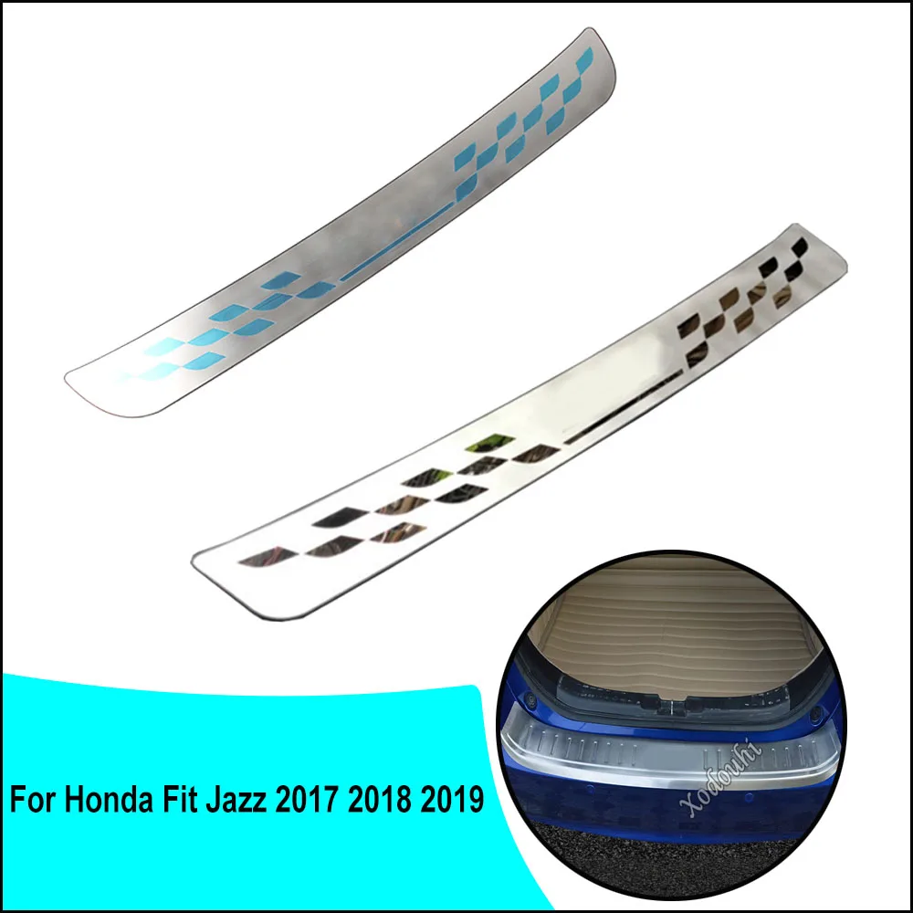 

For Honda Fit Jazz 2017 2018 2019 Car Styling External Rear Bumper Panel Trunk Trim Cover Stainless Steel Sticks Plate Pedal