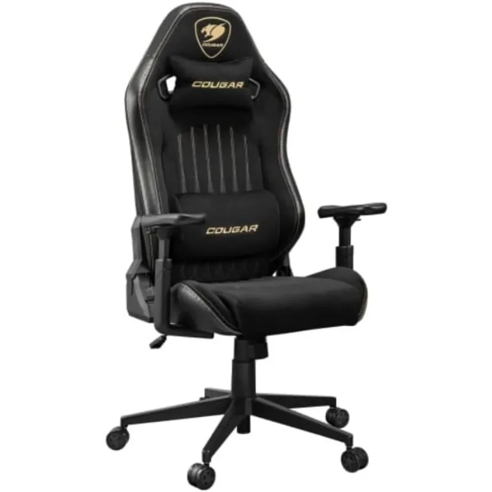 Explore Royal F Gaming Chair with Breathable Velvet Fabric & PVC Leather, 3D Armrests, Lumbar & Neck Pillows