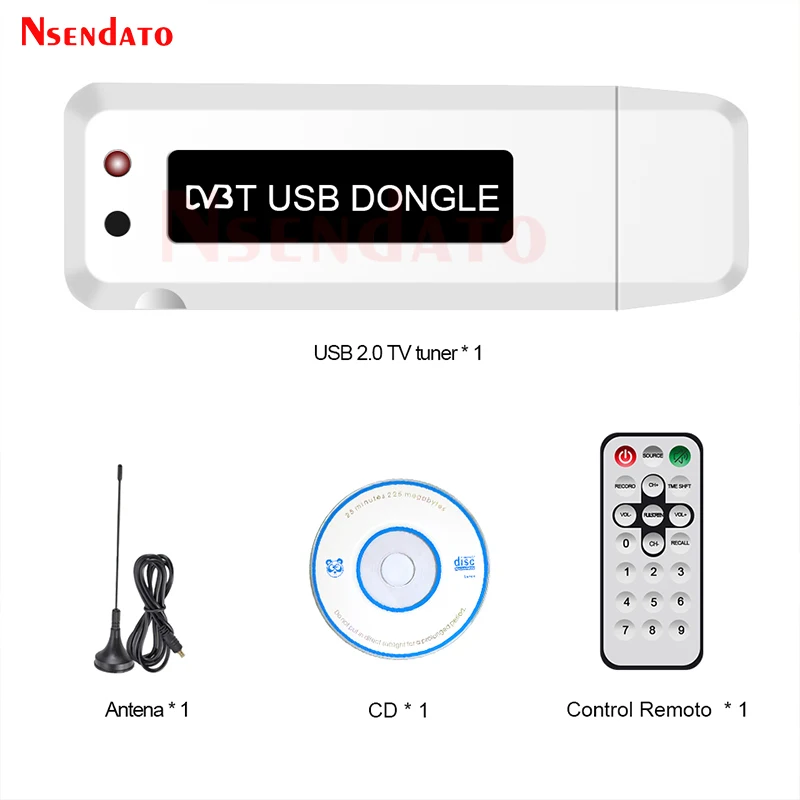 Digital DVB T USB TV Stick sintonizador Dongle DVB-T TV Stick USB2.0 DVBT HDTV TV sintonizador receptor dongle con Control remoto antena IR