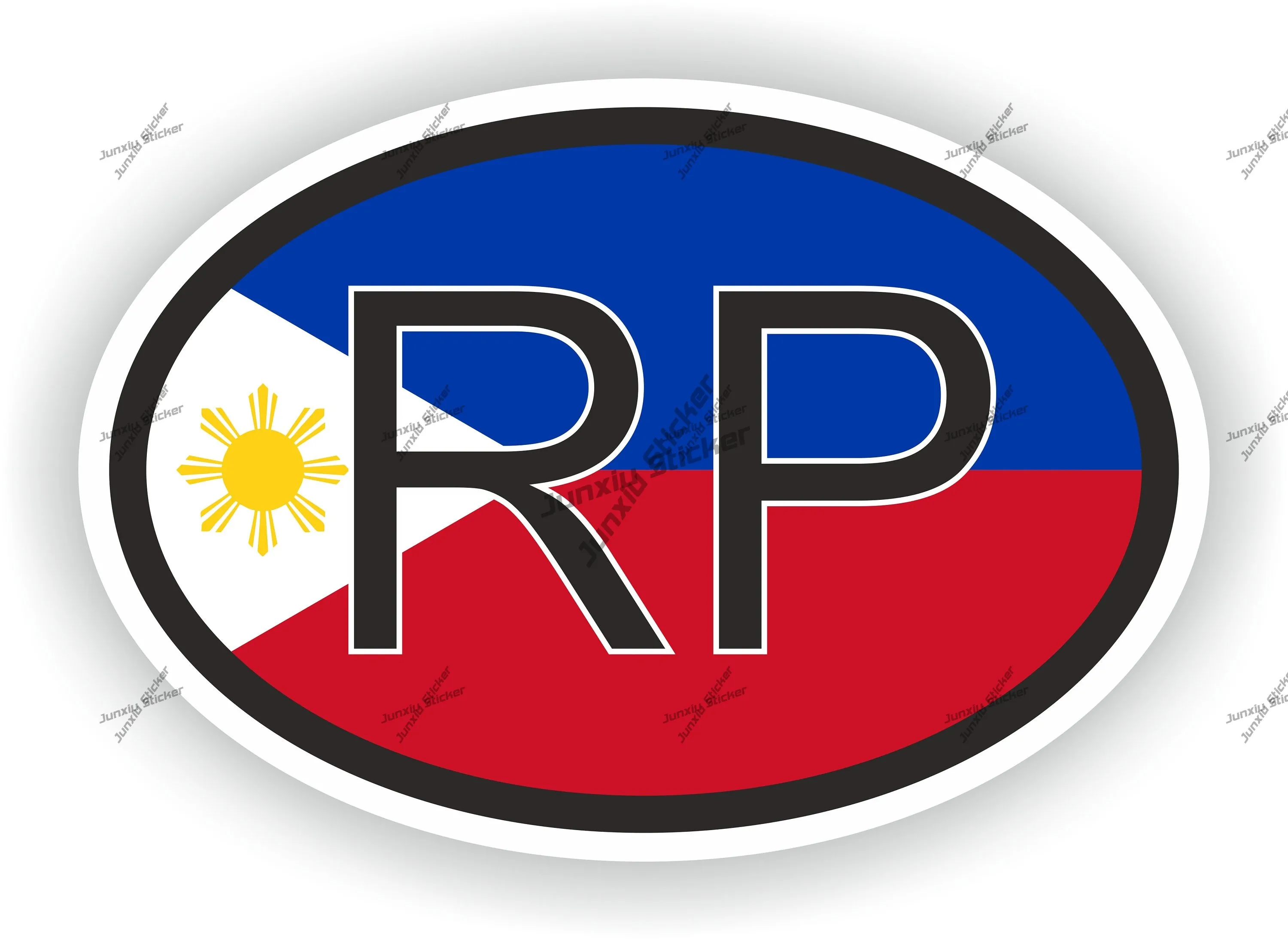 

Philippines Country Code Rp Oval Flag Sticker Waterproof Exterior Decal Accessories For The Car Motorsport Racing Decoration Pvc
