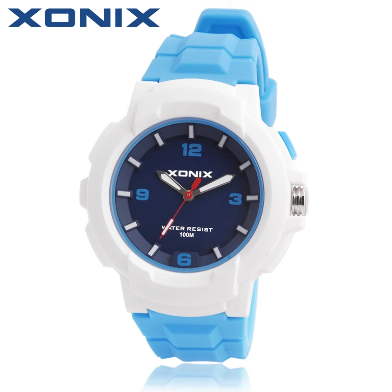 

XONIX модные женские спортивные часы водонепроницаемые 100 м для развлечений на открытом воздухе простые кварцевые часы для плавания и дайвинга наручные часы Montre Femme