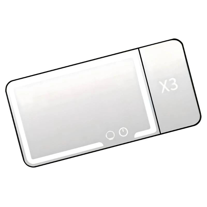 L5BC Threefold Magnified Auto Guard Mirror 40 LED Cosmetic Lighting Intelligent Touch Panel 1200mAh Rechargeable Battery