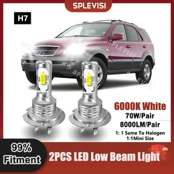 Car Fitment H7 LED Headlight Low Beam Bulbs 9V-24V 8000LM Replace For Kia Sorento 2002 2003 2004 2005 2006 2007 2008 2009