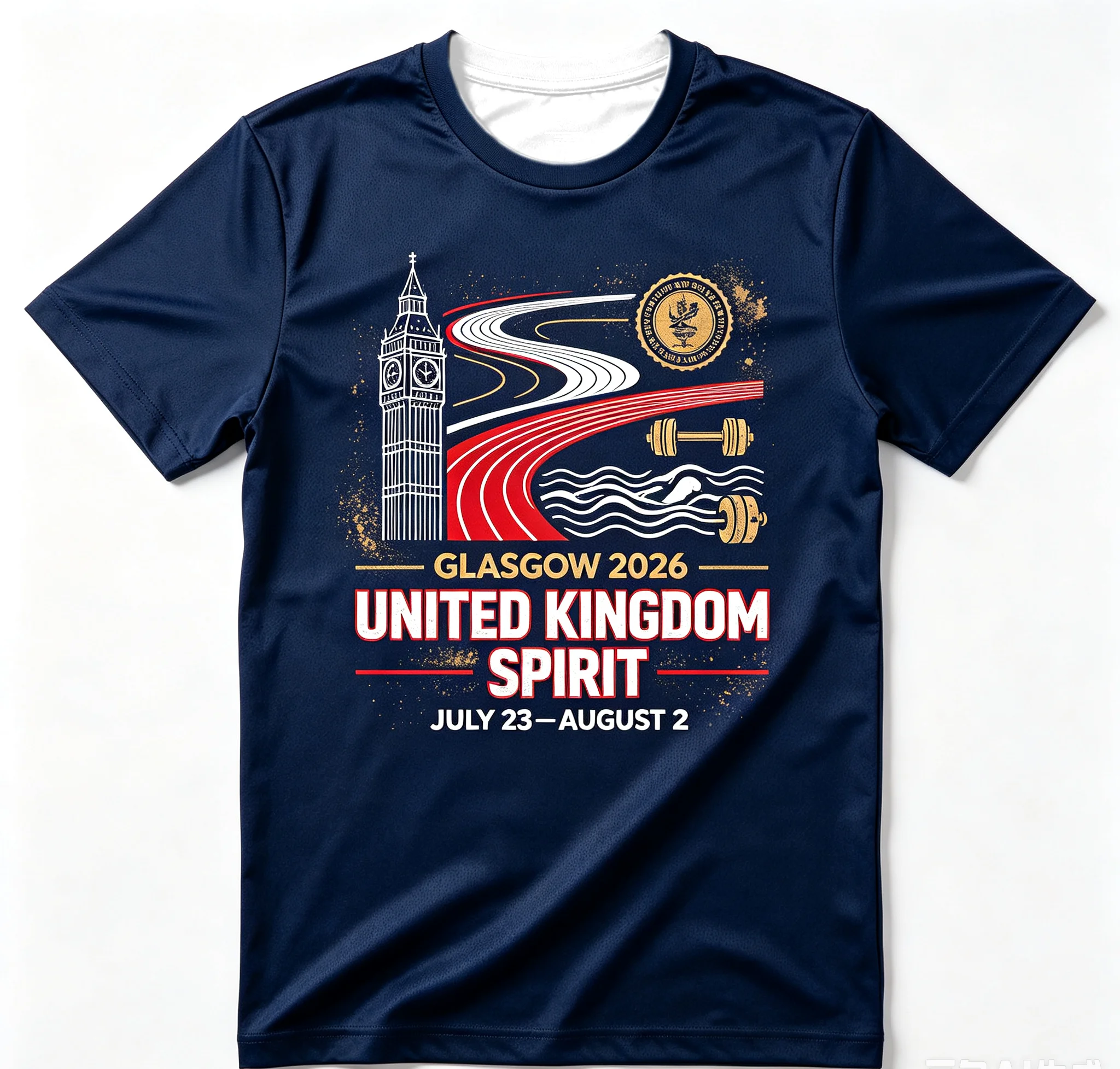 Family Matching Inspired 2026 Glasgow UK Spirit Graphic T-shirt Clock Tower Multi Sports Quick Moisture Wicking Casual Sport Top