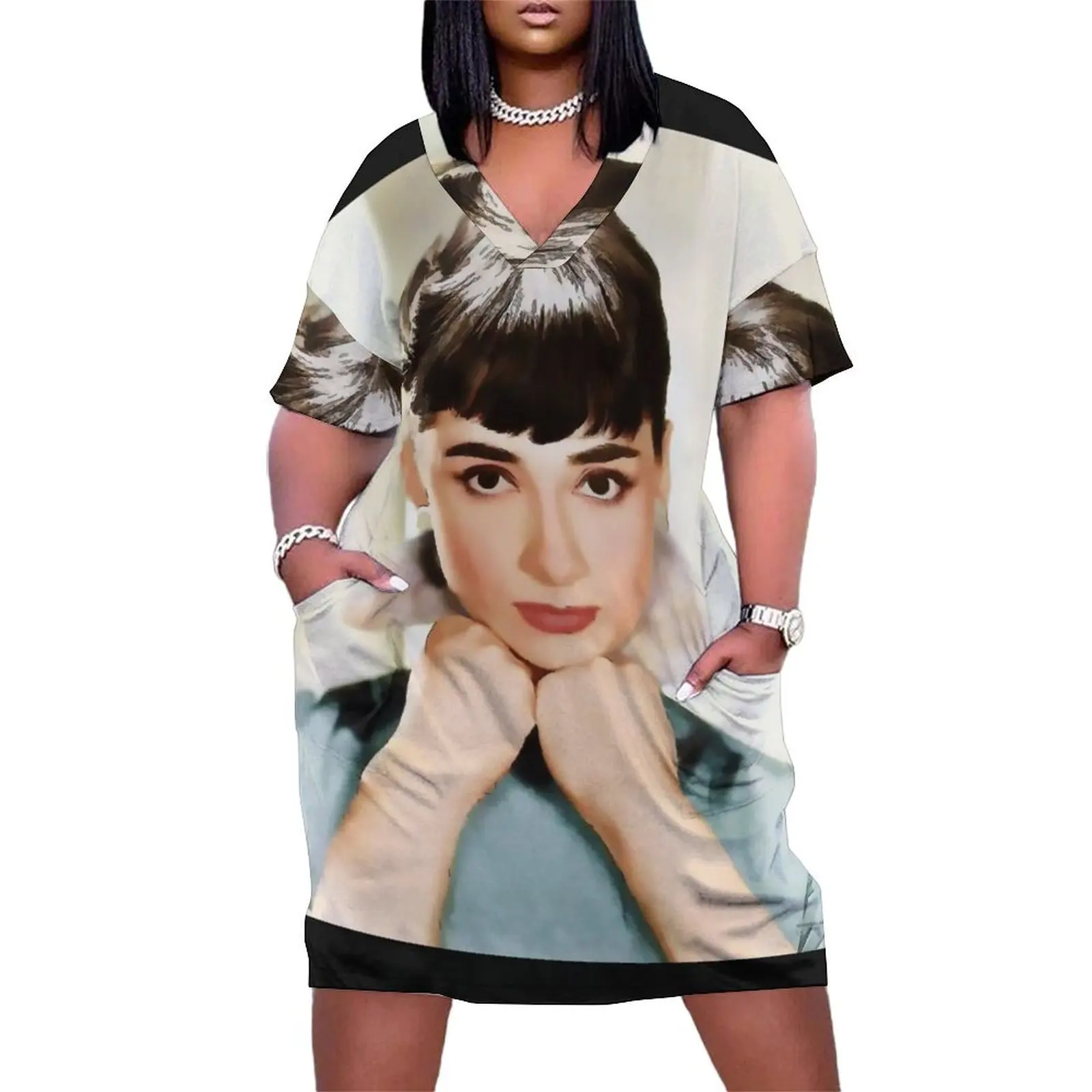

Audrey Hepburn Loose Pocket Dress dress for woman Beachwear prom dress 2025 for women 2025