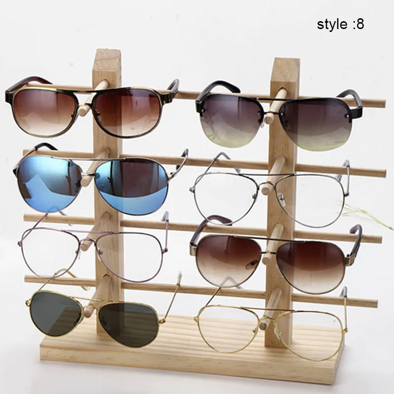 

1 Pcs Wood Sunglass Display Rack Shelf Wooden Durable Eyeglasses Show Stand Holder Home Organizer Space Saving Shelf