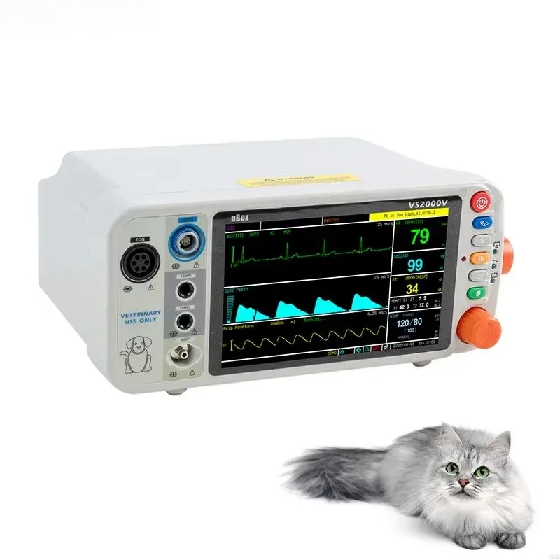 Peralatan Medis Multi-parameter Ringan Ecg Spo2 Tanda Jantung Tangan Monitor Vital Perangkat Hewan Untuk Klinik Dokter Hewan