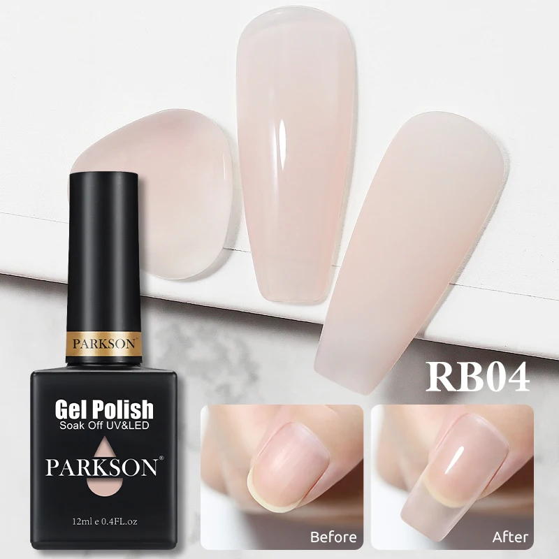 Parkson Rubber Base Coat Easy Extension Top Milk Pink UV LED Gel Polish Soak Off Semi Permanent Nude Nail Art For DIY Manicure