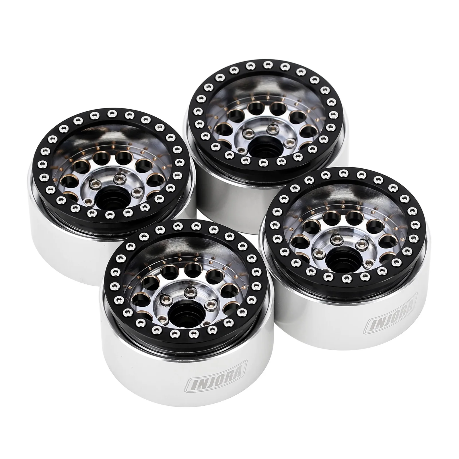 INJORA 153g Super Heavy Brass & Aluminum Deep Dish 1.9" Beadlock Wheel Rim for 1/10 RC Crawler SCX10 TRX4 VS4-10 Gen8 (W1957)