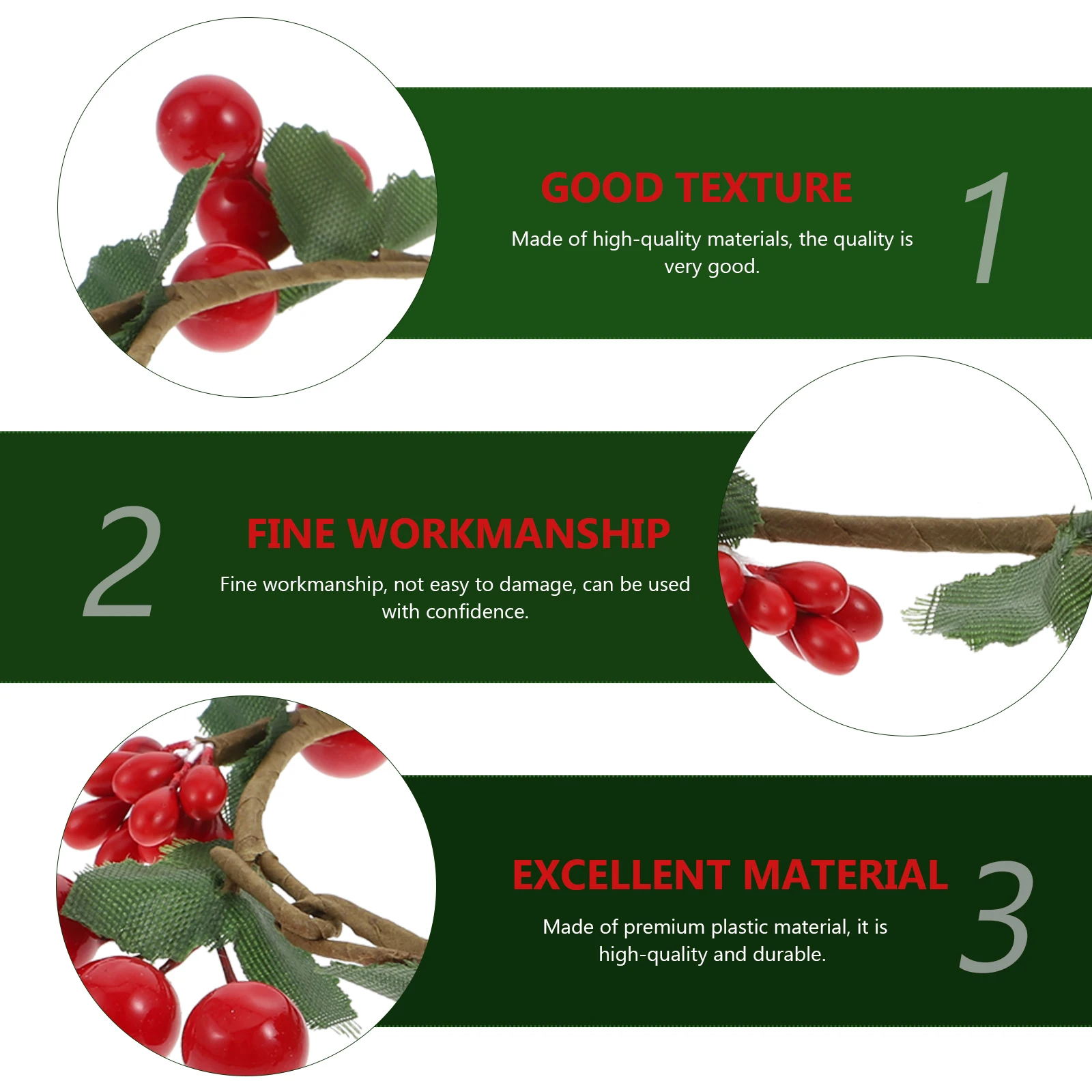 

2pcs Xmas Wreath Decor Simulated Berry Garland Candlestick Decorating Accessory Desktop Adornment Christmas Holder