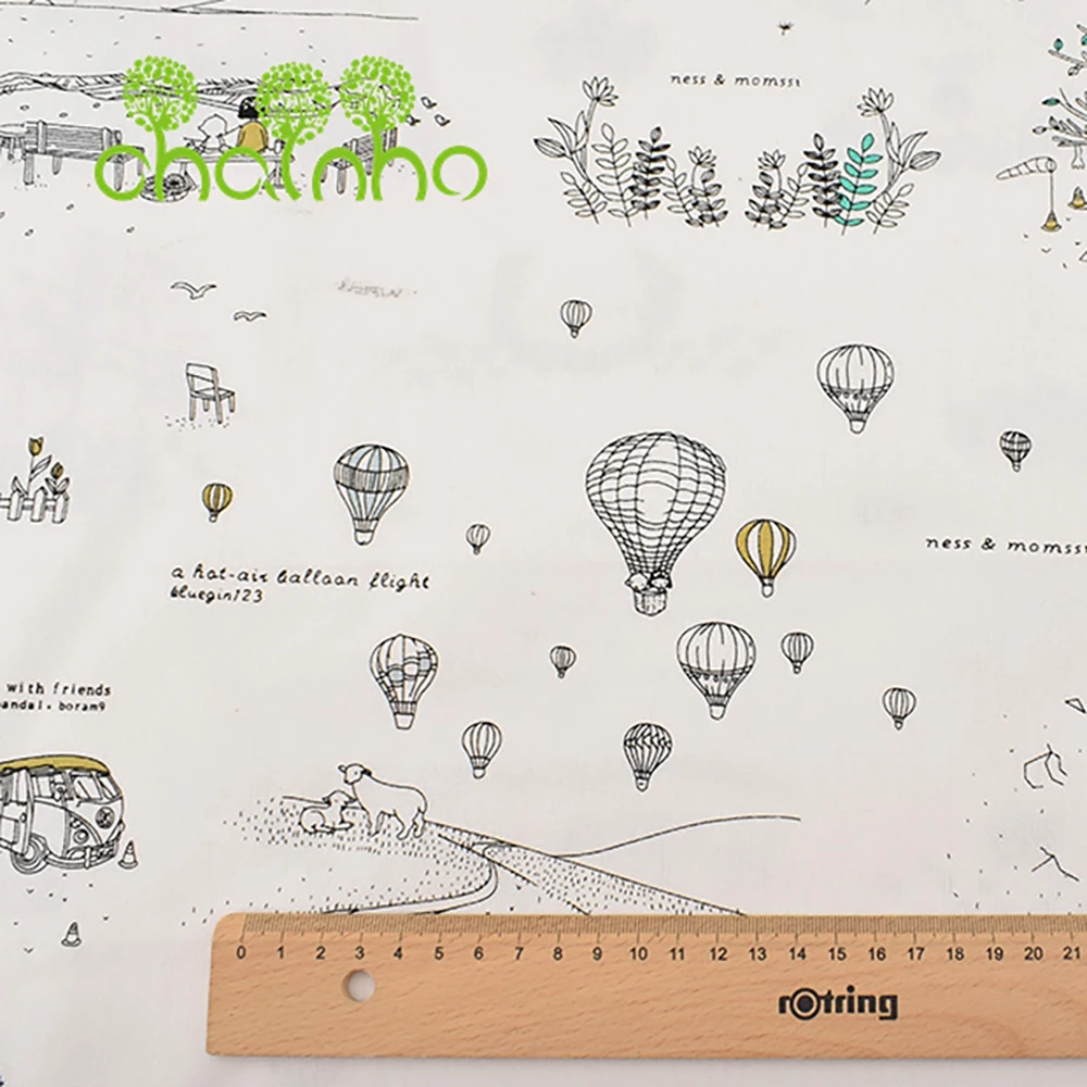 Chainho,Printed Cotton Linen F - Sewing Geotextile Fabric recension och pris