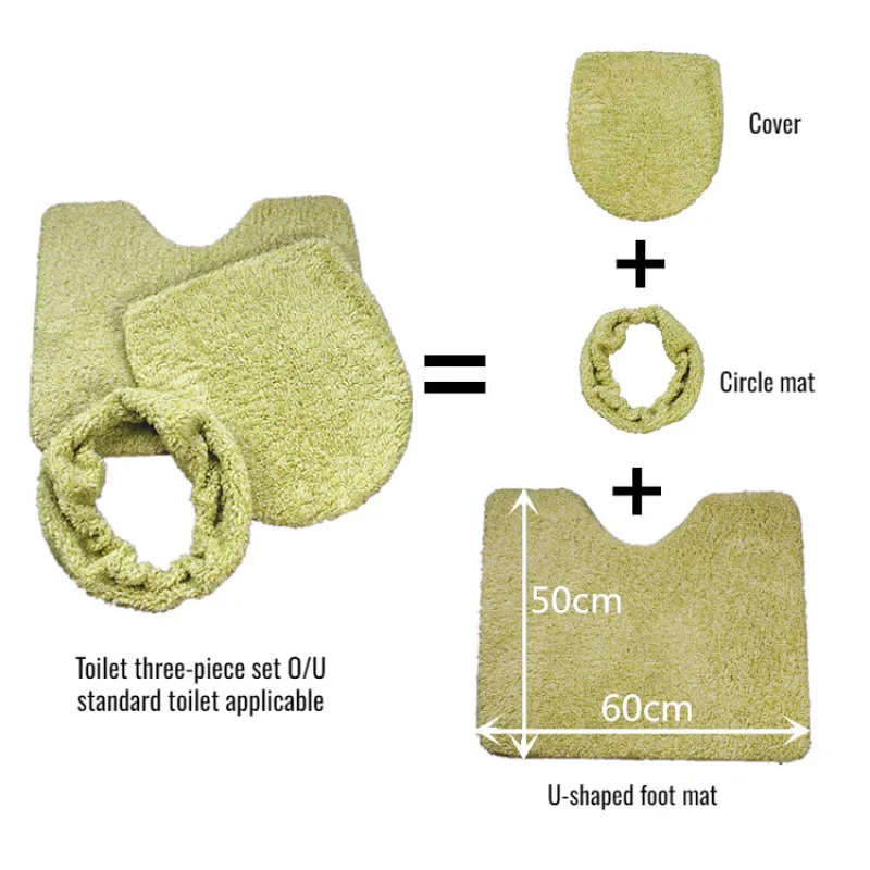 Universal plush warm toilet seat three sets of thickened toilet cover cushion toilet seat ring cover U-shaped cushion