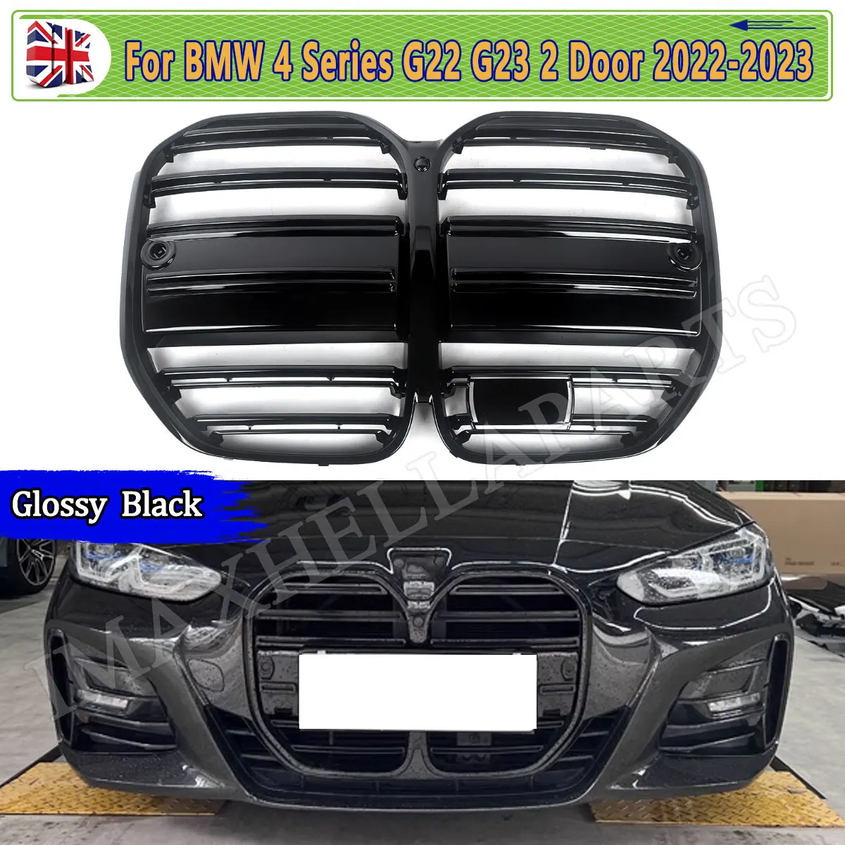 

Решетка переднего бампера заменяет для BMW 4 серии G22 G23 420i 430d M440i M4 2021 2022 2023 GT Style Глянцевый черный гриль Ремонт