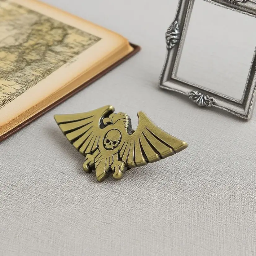 Warhammer 40k 2 Dawn of War Game شارة محيطية جمجمة الغربان الدم warband شعار المينا دبوس اكسسوارات المشجعين لاعب هدية جمع #1