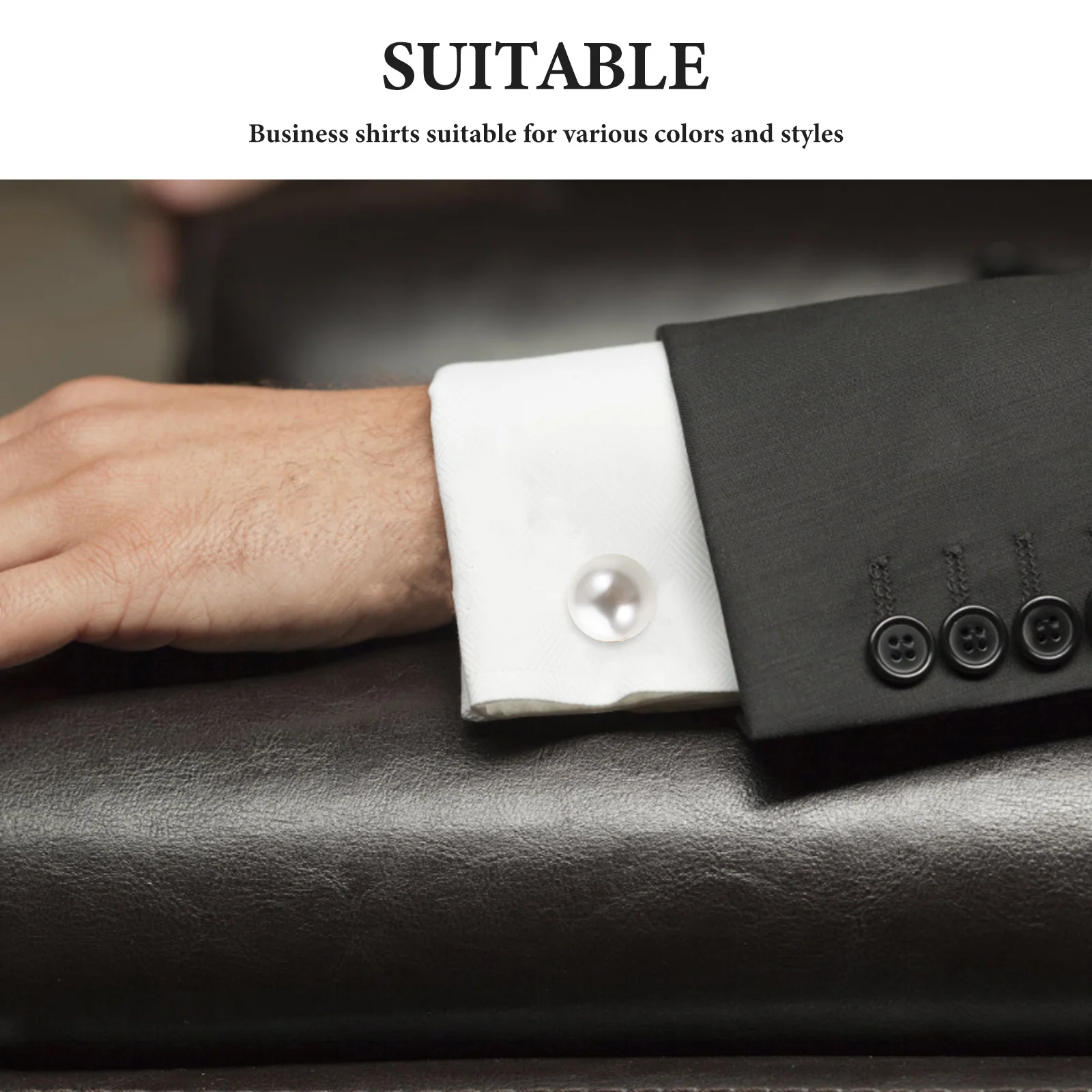 남성용 세트 합금 모조 진주 셔츠 커프스 단추 비즈니스 웨딩 정장 이벤트용 남성 웨딩 수트 커프스 단추