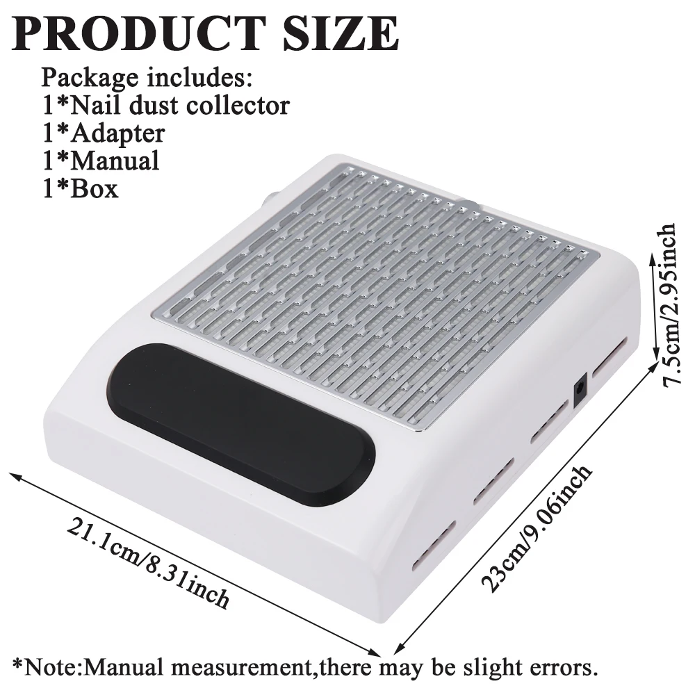 3100RPM Nail Dust Collector Strong Power Nail Vacuum Cleaner With Remove Filter Nail Extractor Fan For Manicure Machine Tools