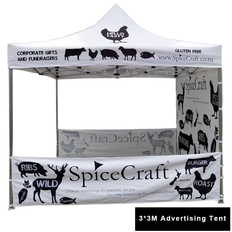 3*3 Meters Outdoor Advertising Tent Customized Logo Customized Color Promotion Event Tents For Ceremony Sun Shading And Business