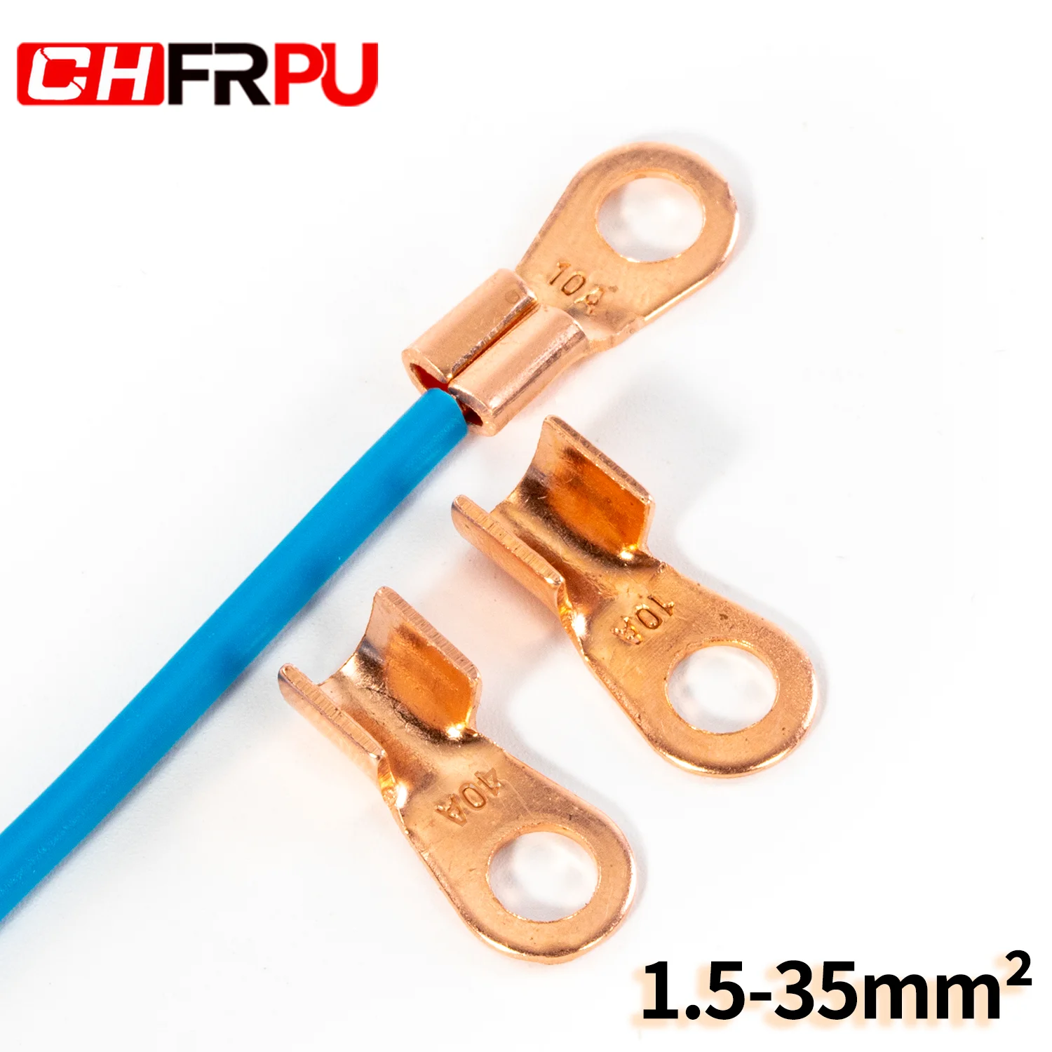

CHFRPU 1.5-35mm² OT-Type Copper Open Connecting to Cable Connector Terminal Crimping Ring Cable Wire Terminal Connector