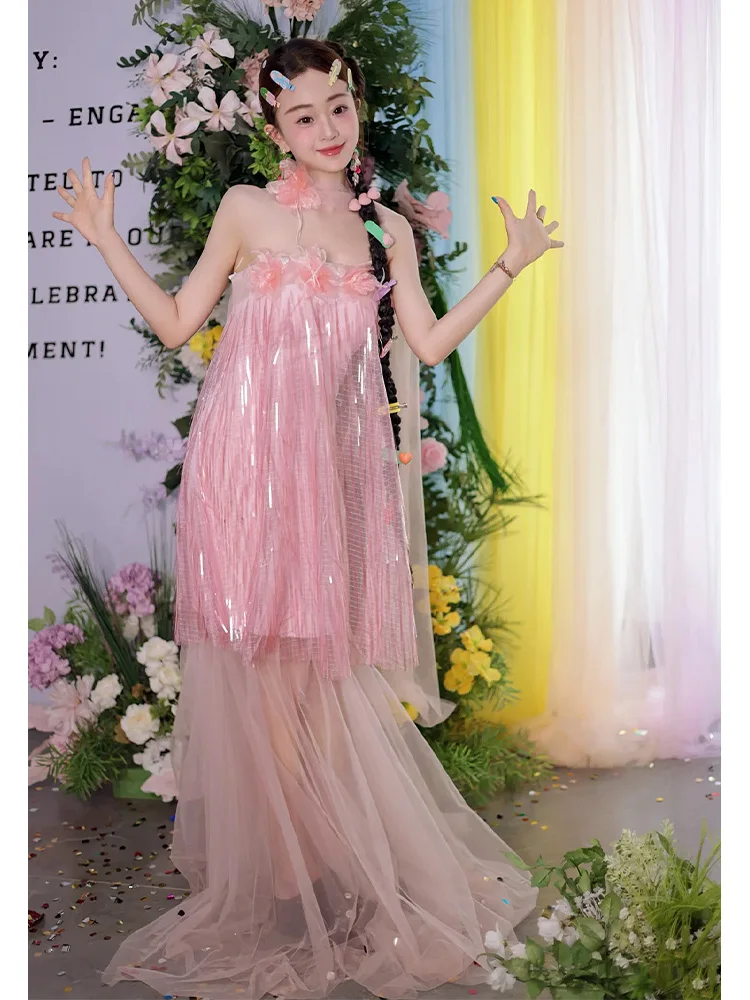 

Свадебное платье Ele Princ Sle с дизайном без бретелек, роскошное праздничное платье для женщин на день рождения