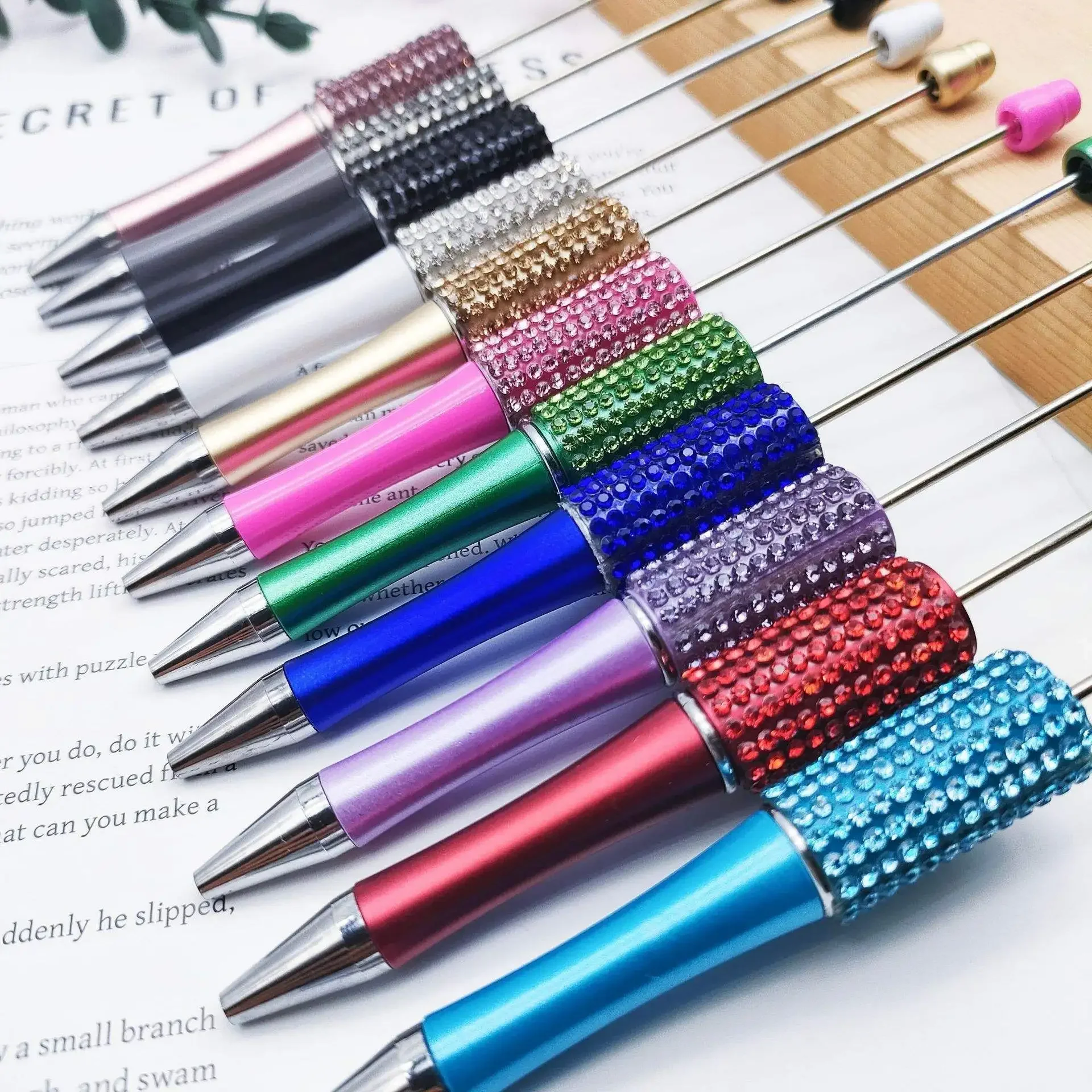 

30pcs Beadable Beaded Pen Gift Ballpoint Pen Ballpoint Pens Office Birthday Gifts Gel Pens Valentine's Day Gift School Supplies