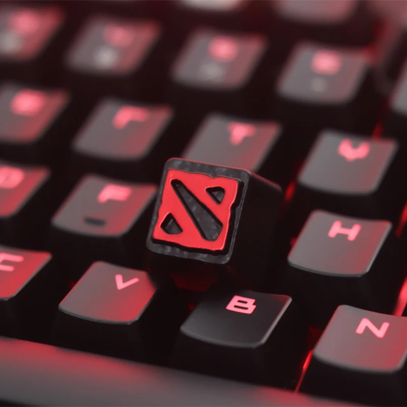 Imagem -05 - Dota Game Keyboard Key Cap Artesão 3d Key Cap Zinco Alumínio Liga Metal Keycaps Cherry mx Teclado Mecânico r4