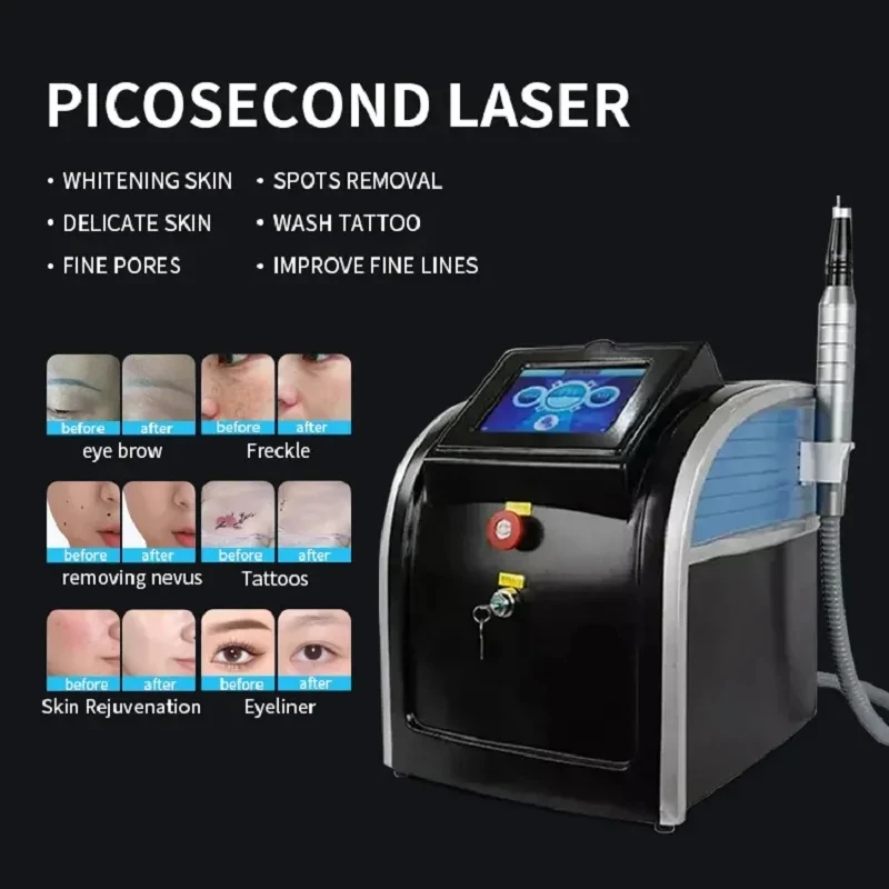 New Arrival! Tattoo Removal Beauty Machine Portable Laser Pico Laser 755 1064 532nm Hive Picosecond Skin Rejuvenation Machine