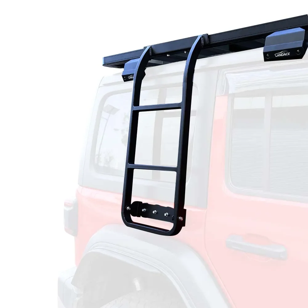 China hot sales retrofit kit double side ladder car roof ladder black for Jeep Wrangler JL JK