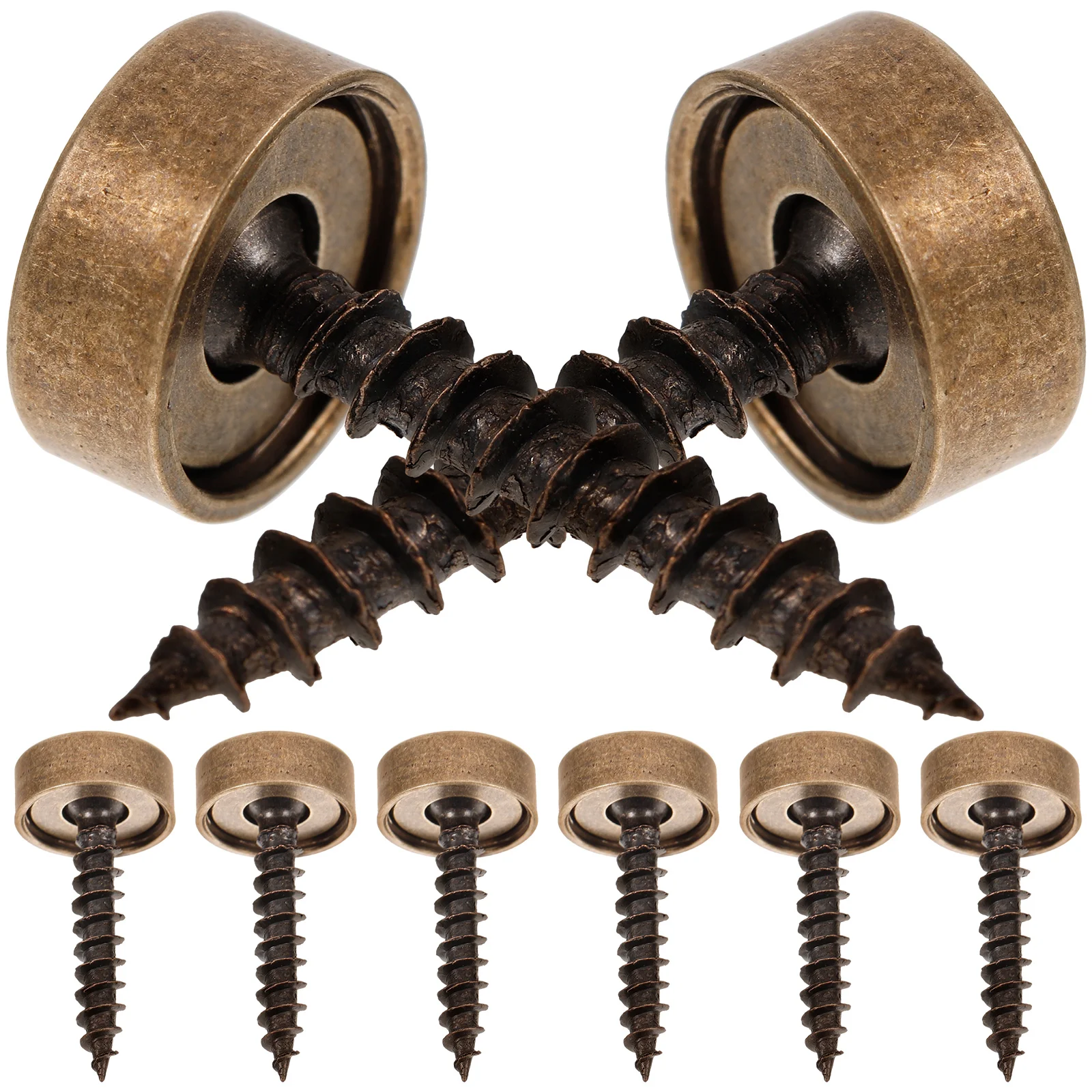 8 Pcs Screw Decorative Cap Mirror Screws with Caps Covers Thicken Metal Brass for Wall Mounting