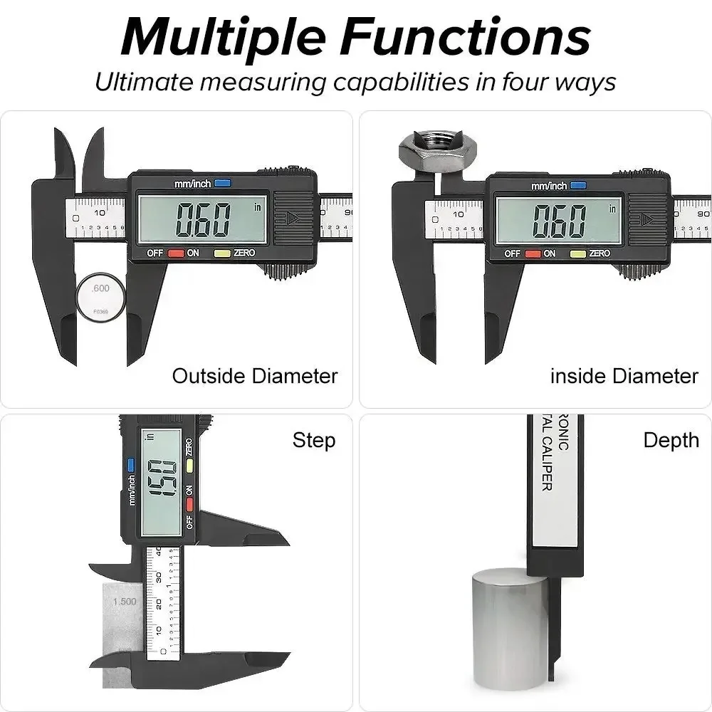 Imagem -04 - Digital Vernier Caliper Tool Pied um Calibrador Coulisse Ferramentas de Inspeção Job Measuring Gauge Medição Análise Instrumentos