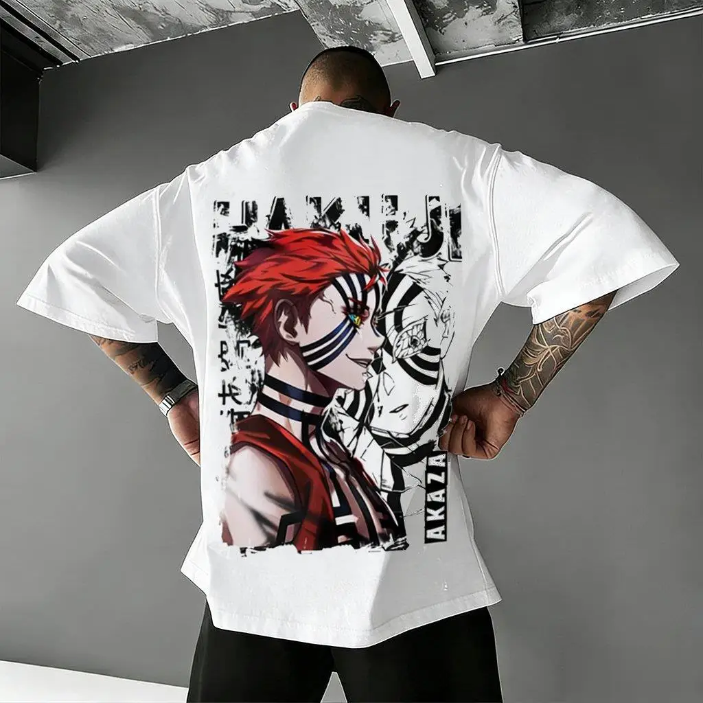 كيميتسو نو يابا أكازا أنيمي تي شيرت الرجال النساء القطن قصير الأكمام الشارع الشهير شيطان القاتل الجرافيك المحملة الصيف بلايز عادية 2026