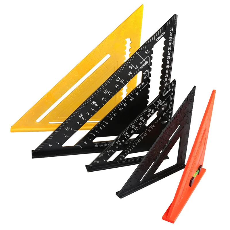 7/12 Inch High Precision Aluminum Alloy Triangle Ruler Protractor Line Scriber Square Measurement Woodworking Tools