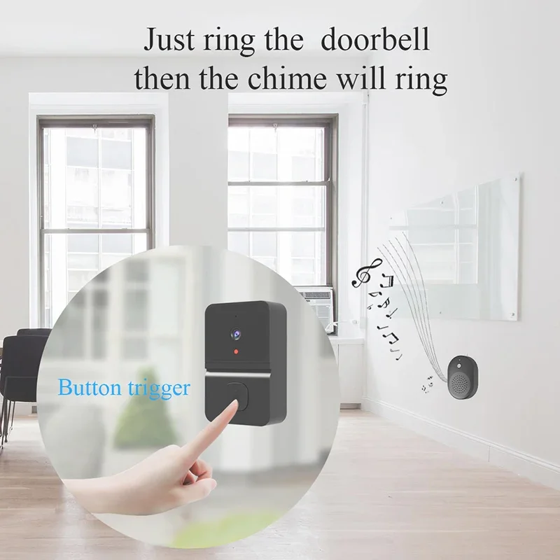 HD Wireless WiFi Security Doorbell with Night Vision Video Intercom Voice Change Home Monitor for Phone Control