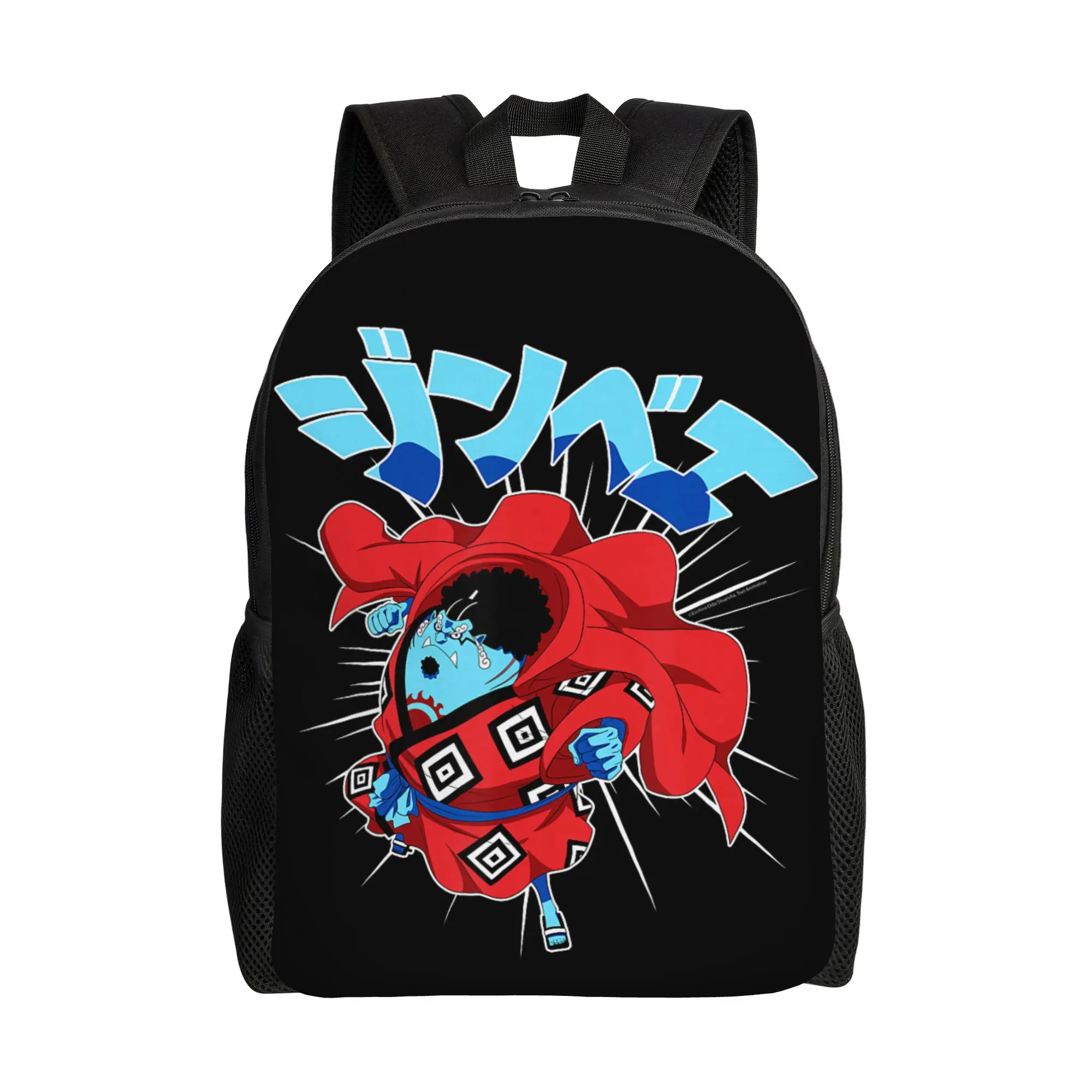 Mochilas de Moda One Piece Anime Jinbei Burst Wano: Mochila de Dia, Bolsa Ita, Mochila Retrô Lavável para Caminhada e Armazenamento de Lanches