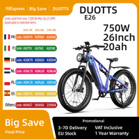 DUOTTS E26 Electric Bicycle 750W Brushless Motor 48V20AH Lithium Battery Mountain Electric Bike 26*4.0-In Fat Tire Aldult E-bike