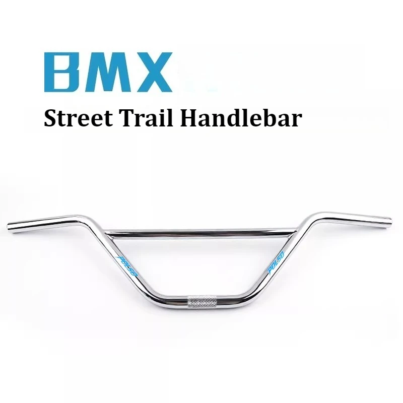 Manubrio para Bicicleta BMX Pro de 745 mm, Cromado, de 2 Piezas, para Calle/Parque, Ligero, de Acero CrMo para Trial Urbano