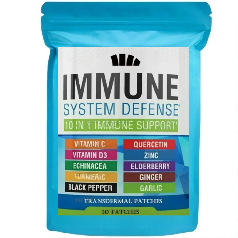 Immune Support Transdermal Patches With Elderberry, Zinc, Vit C, Vit D3, Selenium, Echinacea, Ginger 30 Patches