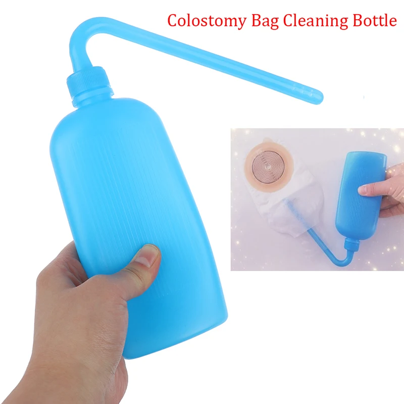 **300ml Blue Colostomy Bag Cleaning Feminine Hygiene Cleaning Colostomy Bag Plastic Wash Bottle Ostomy Pouches