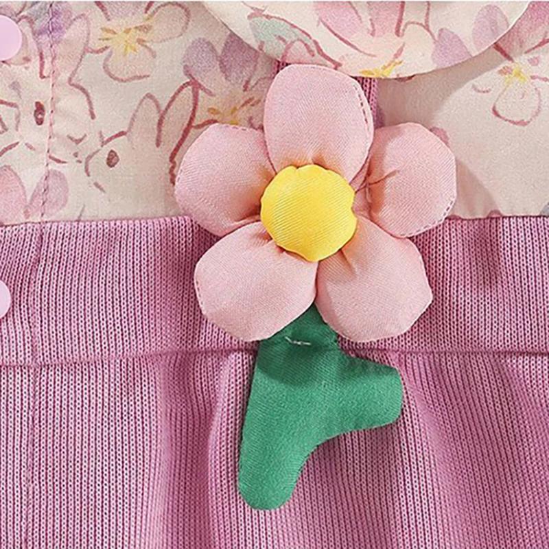 MILANCEL New Autumn Baby Girls Clothes 0-2Y Infant Sweet Embroidery Peter Pan Collar Romper Floral Patchwork Princess Jumpsuit