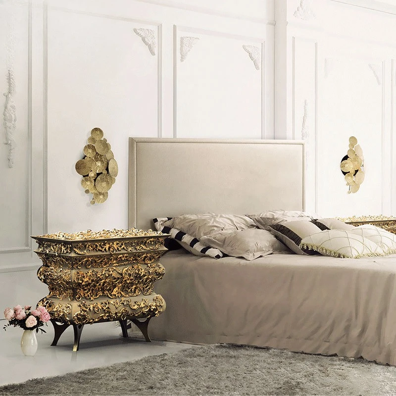 European retro exquisite small bedside table apartment villa master bedroom bedside table independent storage locker
