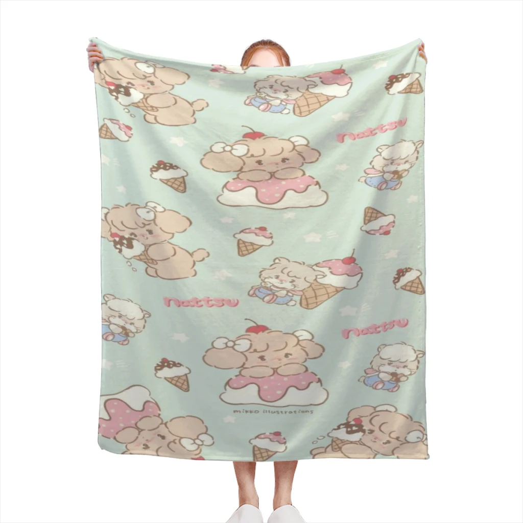 

Japan Kawaii Cartoon Mikko Medium Blanket Comforter Flannel Soft throw Blankets Warm Home and Decoration