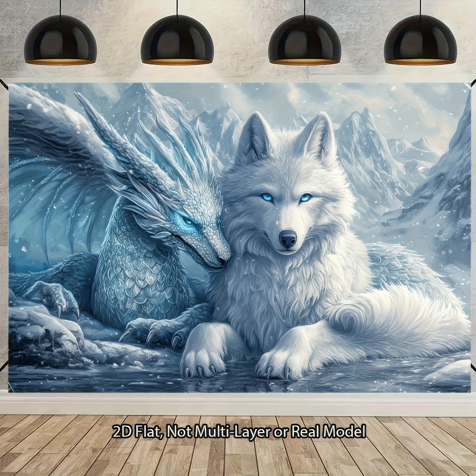 1pc Ice Dragon Backdrop Banner Background Tapestry Photography Props for Outdoor Events Family Celebrations Party Decorations