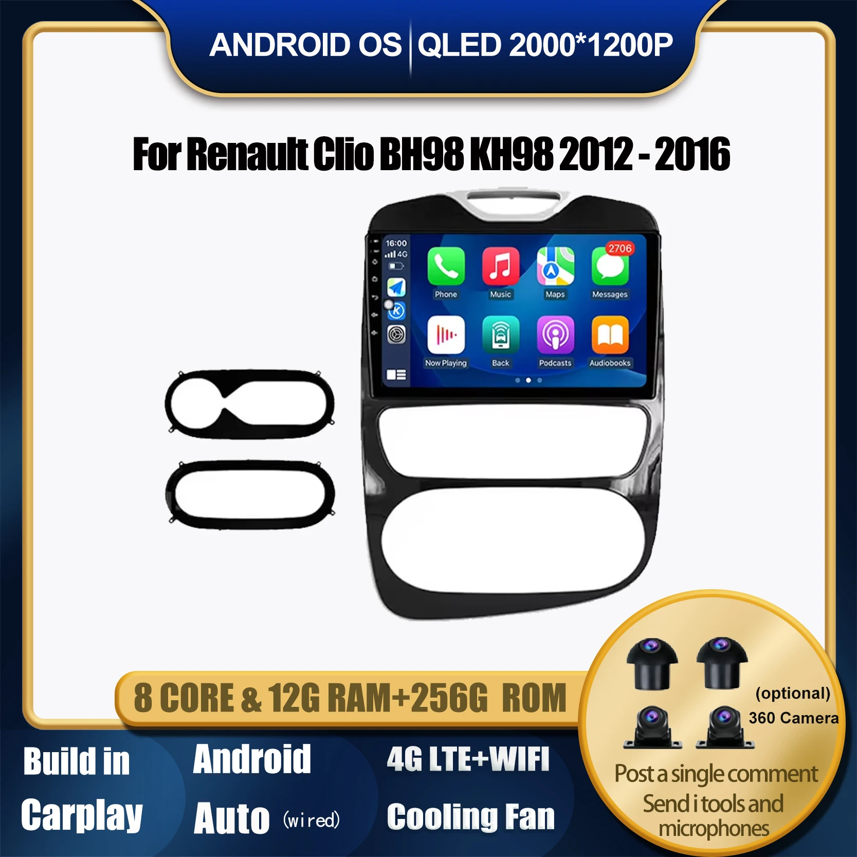 

Android OS For Renault Clio BH98 KH98 2012 - 2016 Car Multimedia Radio Player Wireless Carplay GPS Navigation Car Accessories