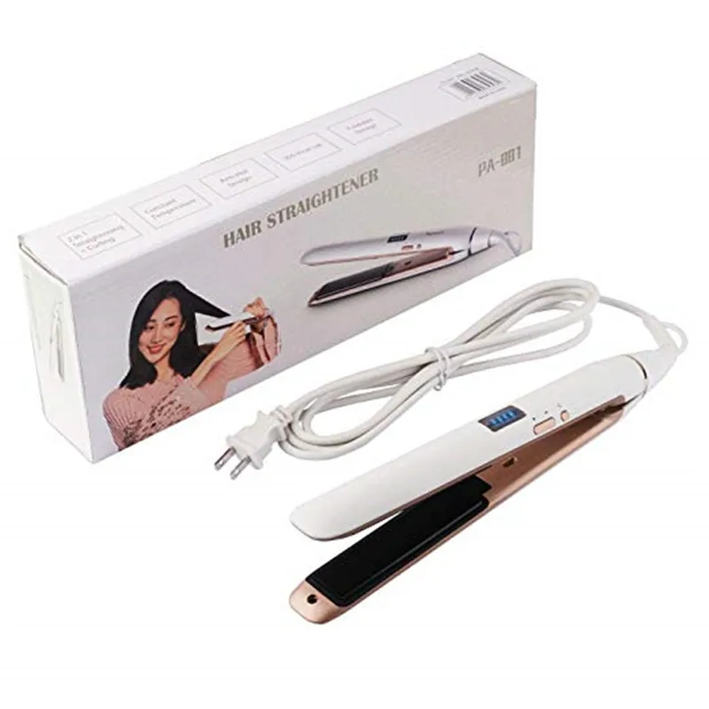 Hair Straightener 2 in1 Titanium Professional Titanium Flat Iron with Digital LCD Display